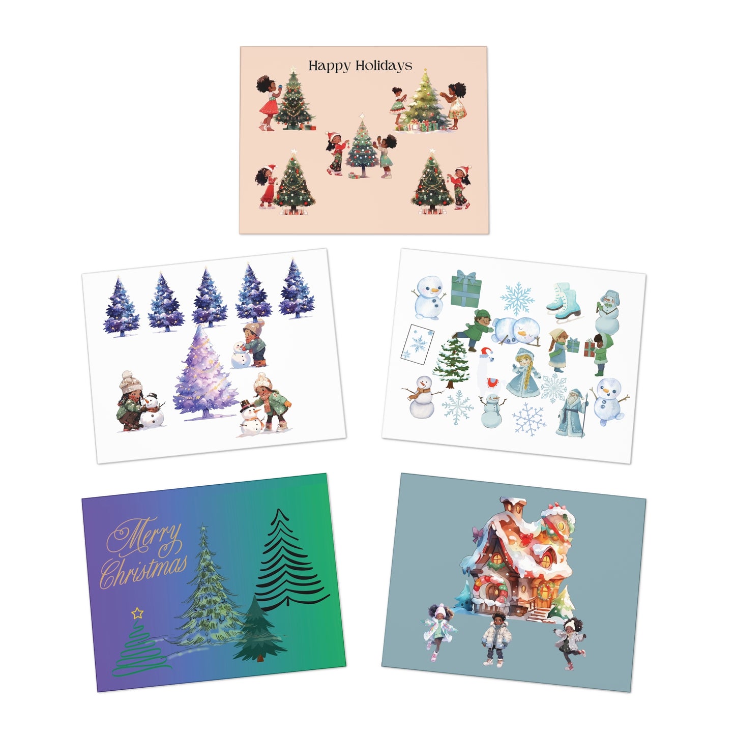 African American Christmas Greeting Cards, Multi-Design Greeting Cards, Multi Black Christmas Cards, Assorted Christmas Greeting Cards, African American Holiday Cards African American Christmas Cards, Black Season Greetings Cards