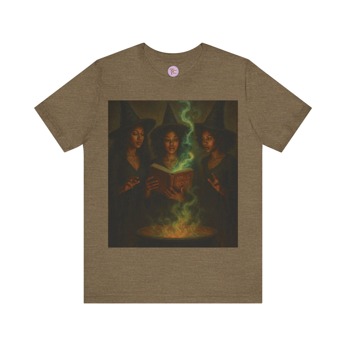 Witches Brew Tee Shirt, Witchy Trio Halloween T-Shirt: Spell Book & Cauldron Graphic Tee