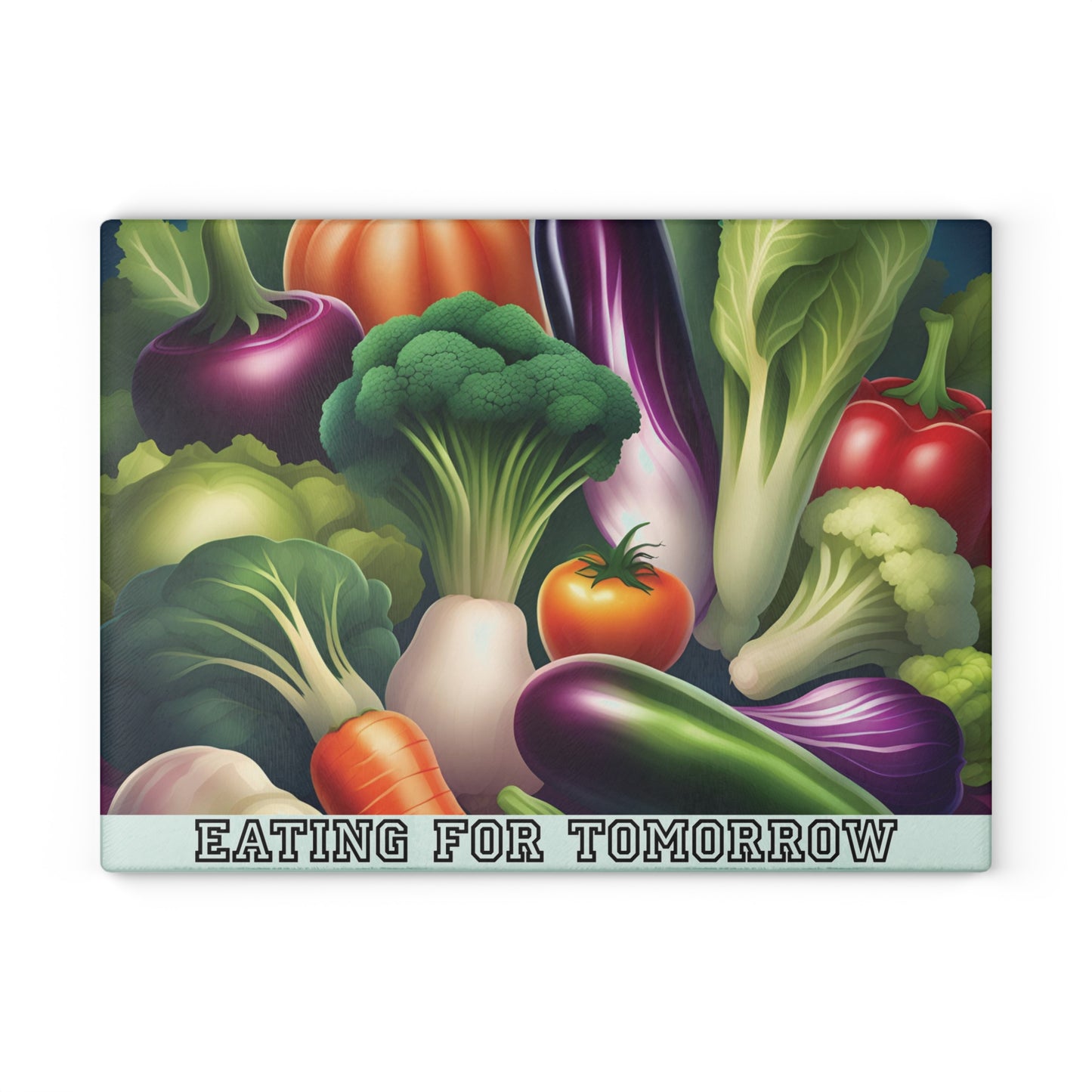 Vegan Kitchen Accessories, Food Lover Glass Board,  Vegetable Cutting Board, Cooking Prep Board,  Healthy Eating Gift,  Eco Friendly Kitchenware, Vegetarian Kitchen, House Warming Kitchen Present