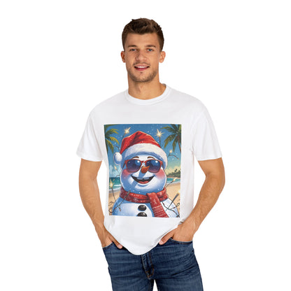 Beach Snowman Tee, Cool Snowman Summer Tee, Merry Snowman Beach Tee, Sunny Snowman Shirt, Snowman On Beach Tee, Snowman In Sunglasses Shirt, Snowman Summer Tee, Snowman In July Tee, Summer Xmas Tee,