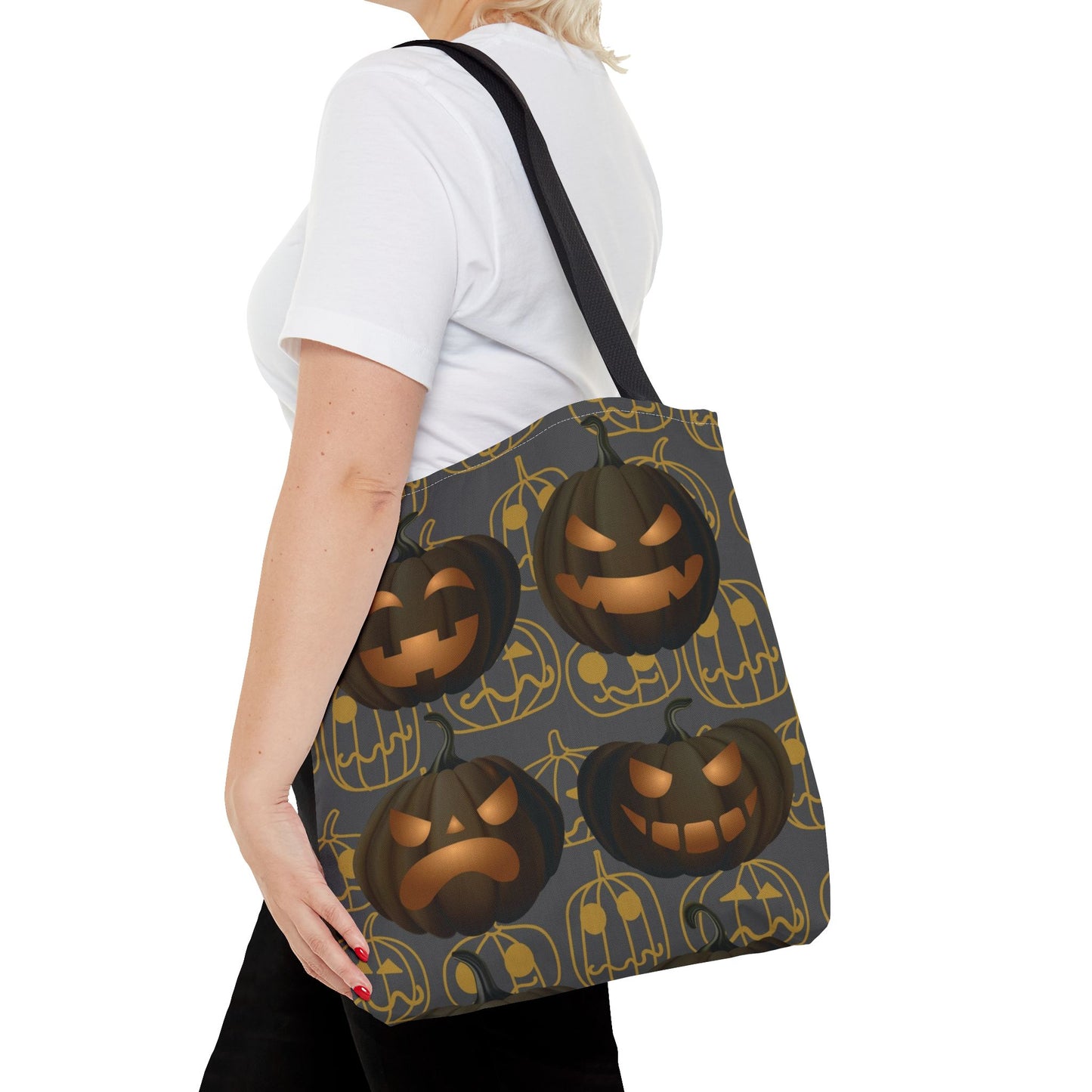 Pumpkin Tote Bag, Jack O Lantern Pumpkin Tote, Scary Pumpkin Bag, Halloween Pumpkin Canvas Gift Bag, Pumpkin Candy Tote, Spooky Pumpkin Bag