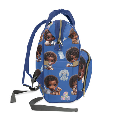 African Boy Diaper Backpack, African American Baby Boy Diaper Backpack, Afrocentric Baby Boy Diaper Bag, Multifunctional African Baby Boy Diaper Bag, Black Baby Boy Diaper Bag Backpack