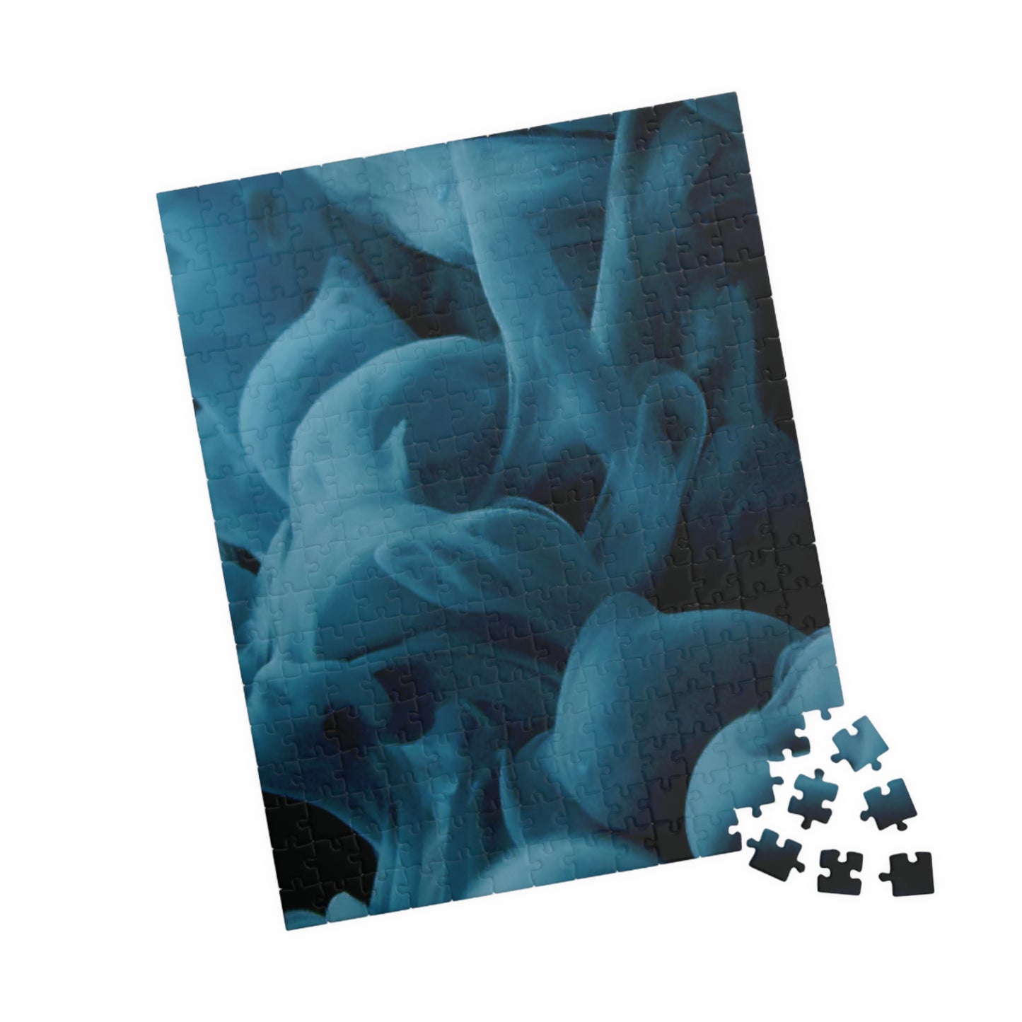 Smoky Blue Abstract Puzzle, Blue Vibrant Puzzle, Challenging Blue Puzzle, Blue Difficult Puzzle, Blue Gradient Puzzle, Difficult Blue Jigsaw