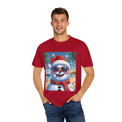 Beach Snowman Tee, Cool Snowman Summer Tee, Merry Snowman Beach Tee, Sunny Snowman Shirt, Snowman On Beach Tee, Snowman In Sunglasses Shirt, Snowman Summer Tee, Snowman In July Tee, Summer Xmas Tee,