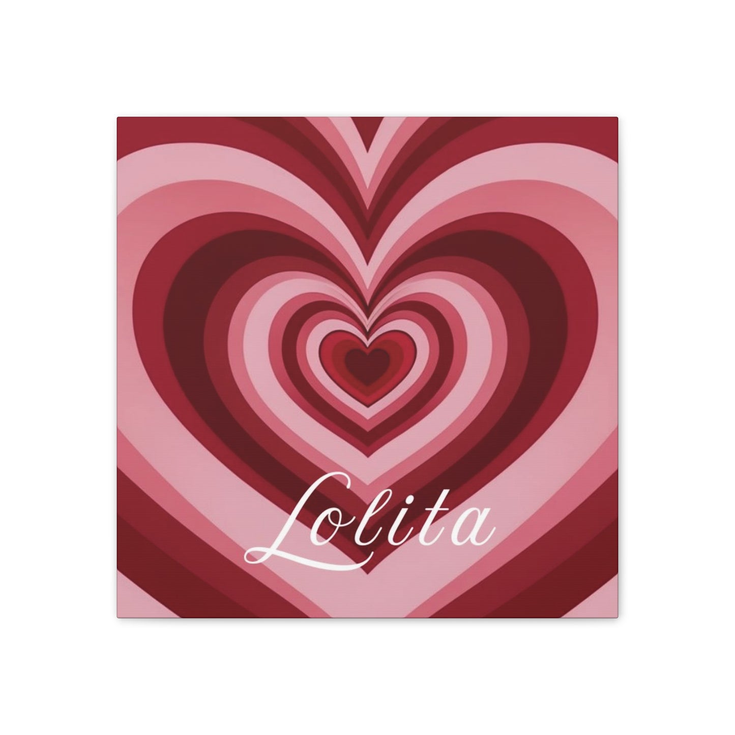 Heart Canvas Wall Art, Love Decor, Personalized Name Sign, Stretched Canvas Print, 0.75 Inch Depth, Customized Heart Design