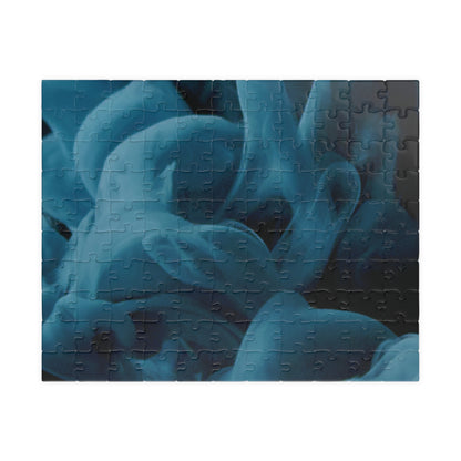 Smoky Blue Abstract Puzzle, Blue Vibrant Puzzle, Challenging Blue Puzzle, Blue Difficult Puzzle, Blue Gradient Puzzle, Difficult Blue Jigsaw