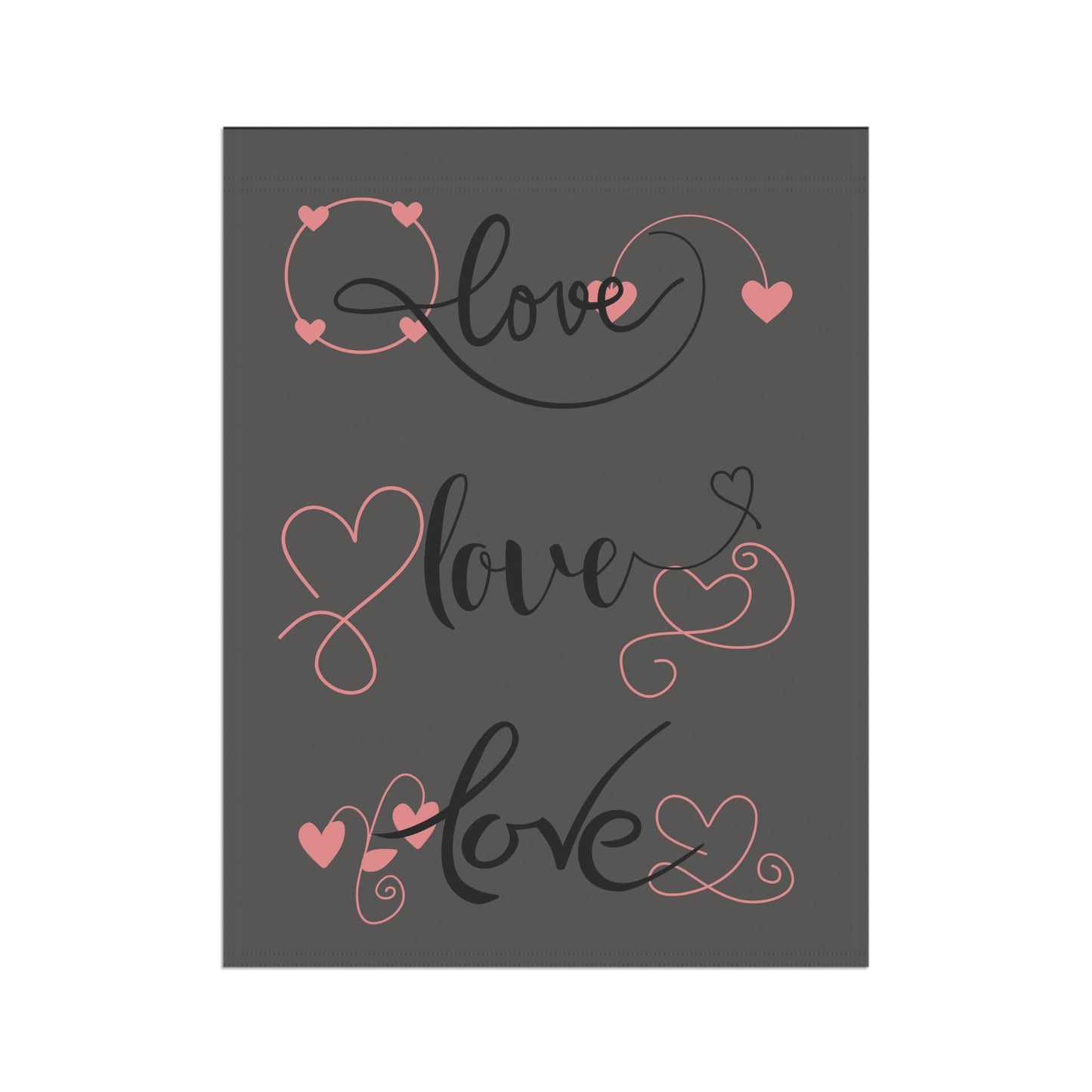 Welcome Love Garden Flag | Romantic Outdoor Yard Decoration | Heart Accent Seasonal House Flag | Valentine’s Day Porch Décor
