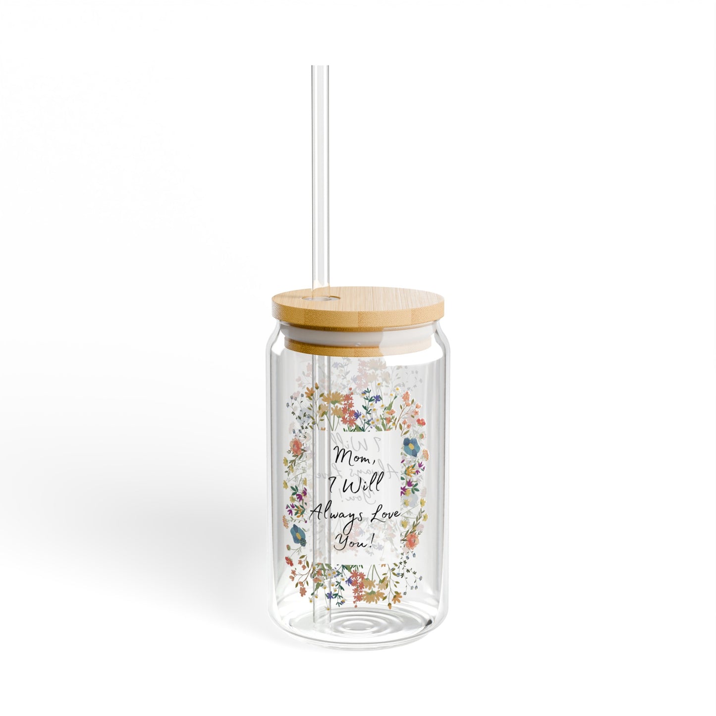 Mom Floral Sipper Glass, Wildflower Sipper Glass, Mother's Sipper Glass, Mother's Day Sipping Glass, Sipper Glass, Moms Sipper Glass, Wildflower Can Glass,