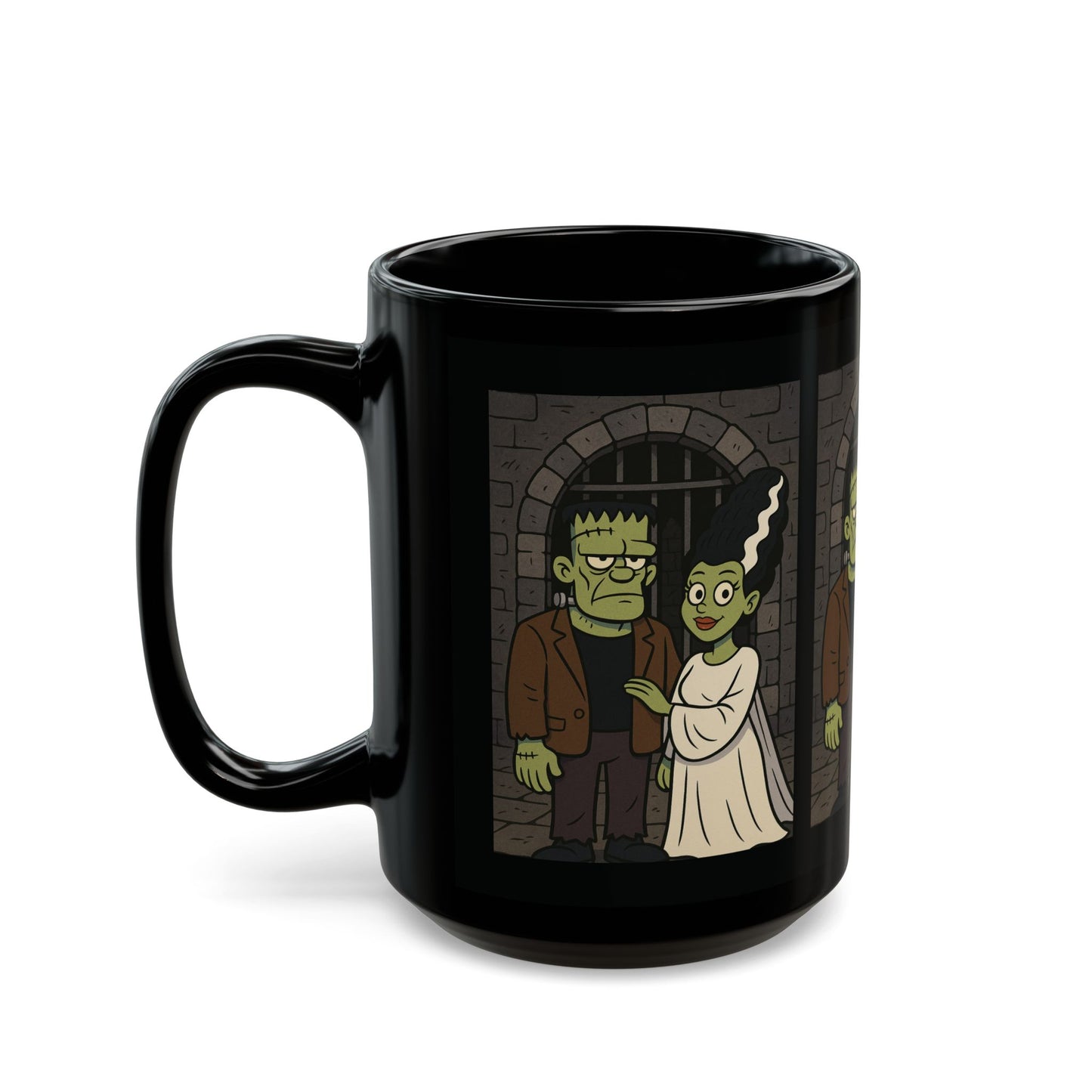 Creepy Cute Couple Mug, Frankenstein Couple Mug, Monster Love Coffee Cup, Horror Romance Drinkware, Frankenstein And Bride Gift,Scary Couple