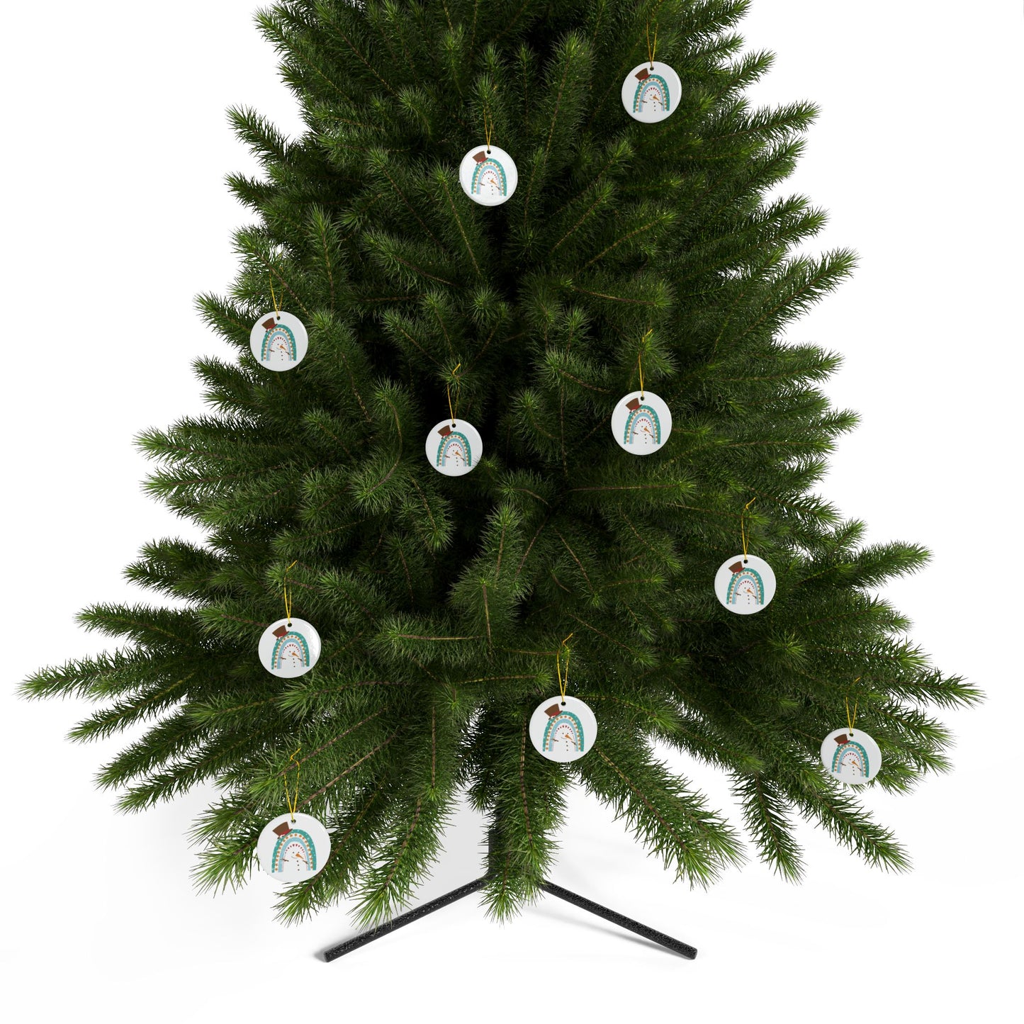 Rainbow Snowman Christmas Ornament