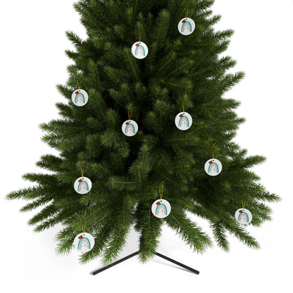 Rainbow Snowman Christmas Ornament