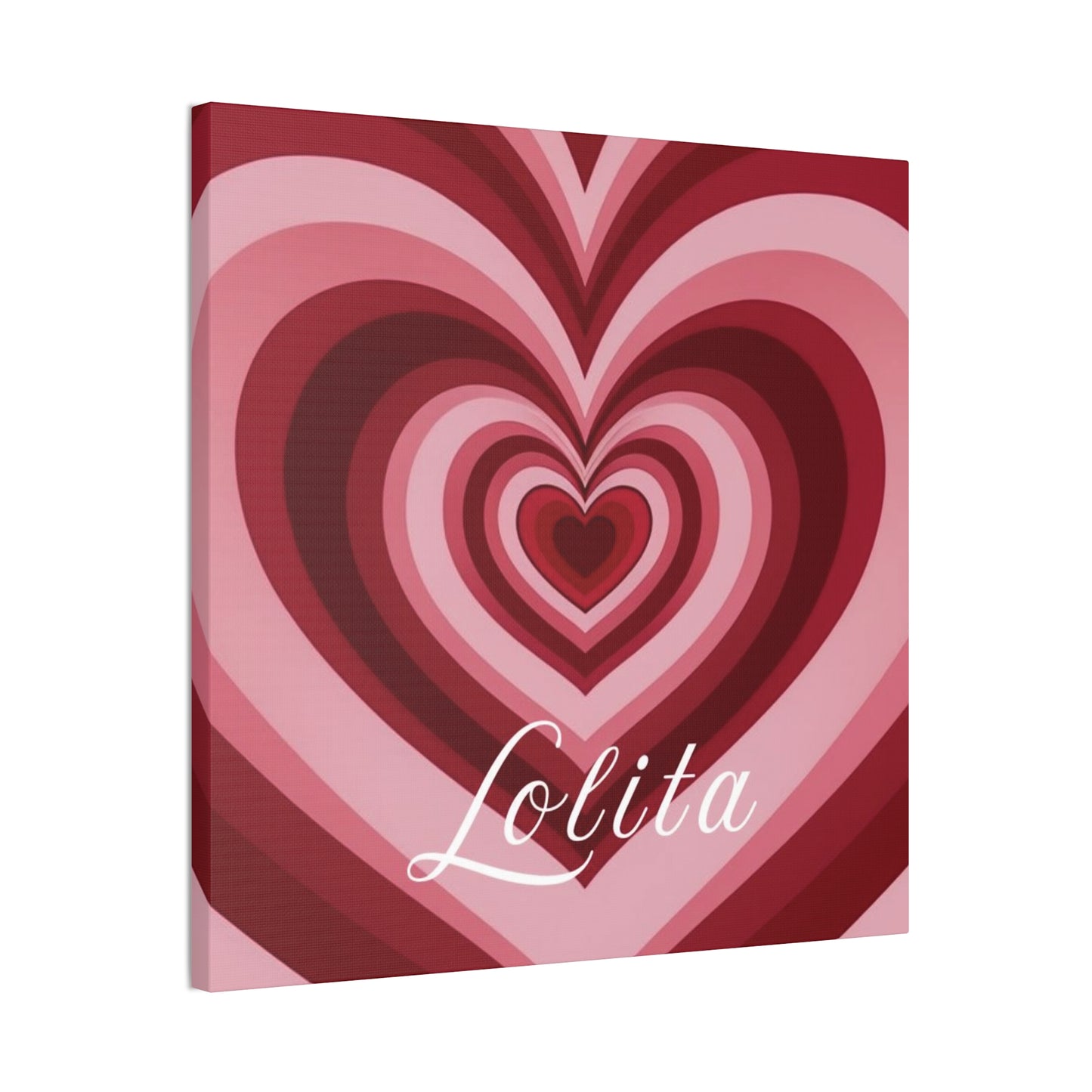 Heart Canvas Wall Art, Love Decor, Personalized Name Sign, Stretched Canvas Print, 0.75 Inch Depth, Customized Heart Design