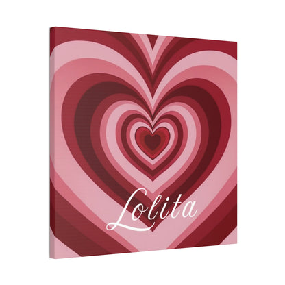 Heart Canvas Wall Art, Love Decor, Personalized Name Sign, Stretched Canvas Print, 0.75 Inch Depth, Customized Heart Design
