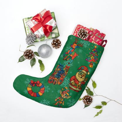 Christmas Stockings, Xmas Stocking, Children Patchwork Gift Holder - Holiday Decor, Festive Home Decor, Christmas Mantel Decor, Stocking