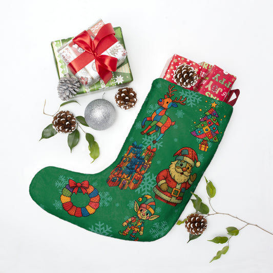 Christmas Stockings, Xmas Stocking, Children Patchwork Gift Holder - Holiday Decor, Festive Home Decor, Christmas Mantel Decor, Stocking