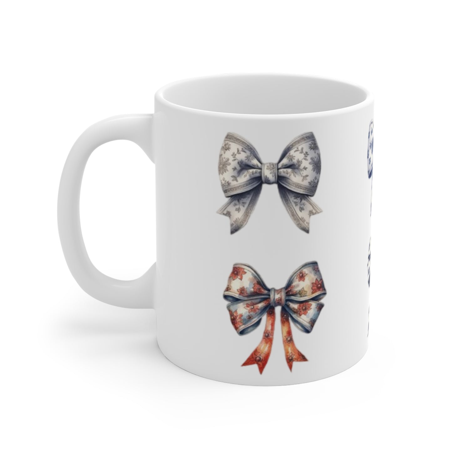 Christmas Coquette Bow Mug, Holiday Bow Mug, Coquette Christmas Mug, Christmas Coquette Drinkware, Christmas Bow Mug, Bow Design Mug