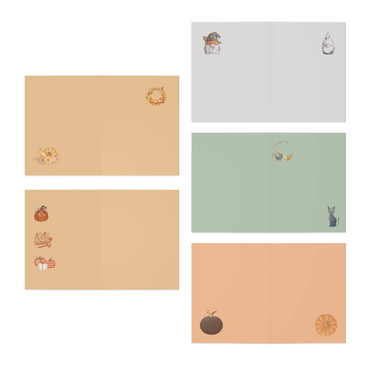 Multi Halloween Greeting Cards, Playful Halloween Cards, Halloween Stationary Pumpkin Cards, Plaid Pumpkin Cards, Festive Halloween Cards, Rustic Halloween Cards, Halloween Gnome Cards, Halloween Stationery Cards