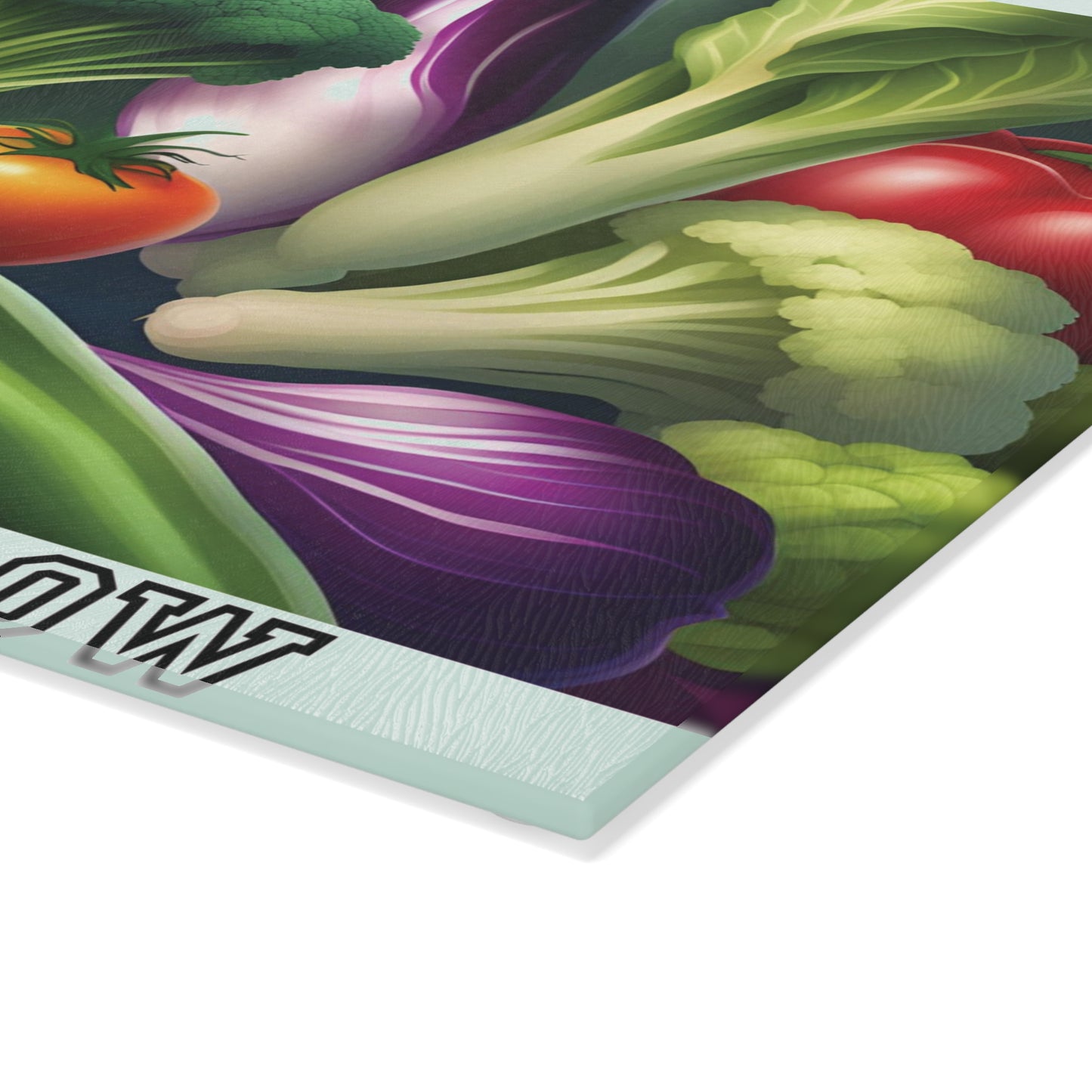 Vegan Kitchen Accessories, Food Lover Glass Board,  Vegetable Cutting Board, Cooking Prep Board,  Healthy Eating Gift,  Eco Friendly Kitchenware, Vegetarian Kitchen, House Warming Kitchen Present