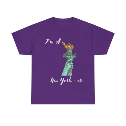 N Y Tee Shirt, I'm A New Yorker Shirt, Minimalist New York Tee Shirt, New York Liberty Tee, Statue of Liberty Tee Shirt, I Love New York Tee, New York Liberty Torch Tee Shirt, Unisex Heavy Cotton Tee, Statue of Liberty Tee Shirt, I Love New York Shirt