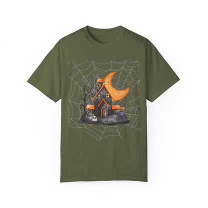 Scary House Shirt, Haunted House Tee Shirt, Retro Spooky House Tee, Haunted Mansion Tee, Festive Halloween7331, Halloween Moon T Shirt