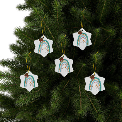 Rainbow Snowman Christmas Ornament