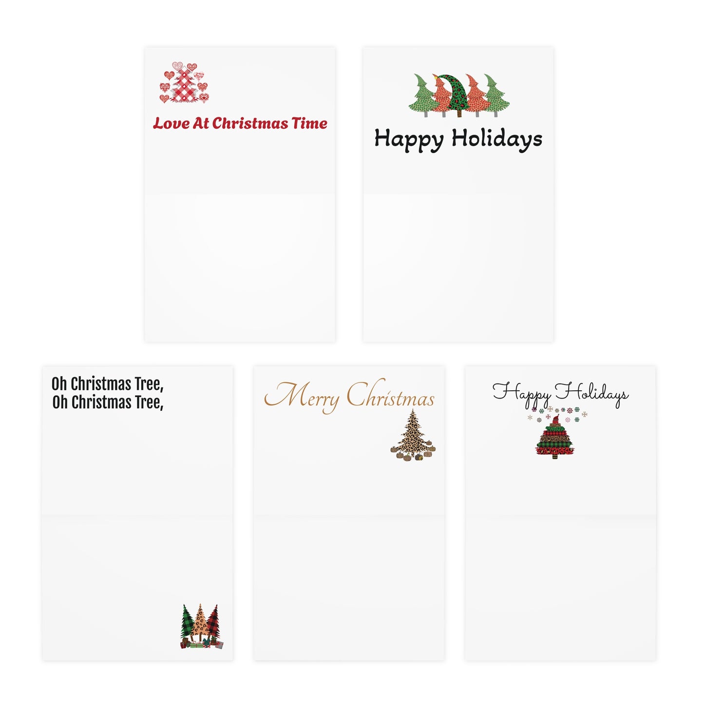 Multi Design Christmas Tree Greeting Cards