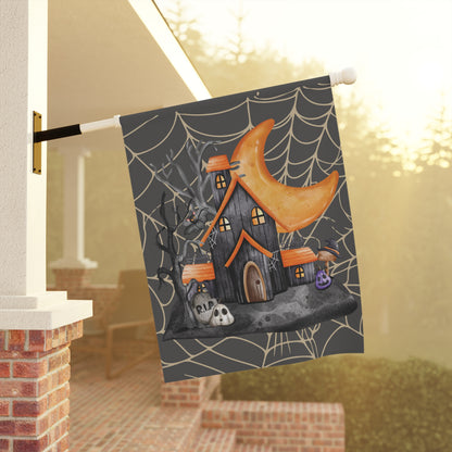 Creepy House Flag, Haunted House Flag, Haunted House Banner, Spook House Flag, Trick Or Treat Flag, Halloween Yard Flag, Fall Yard Flag.