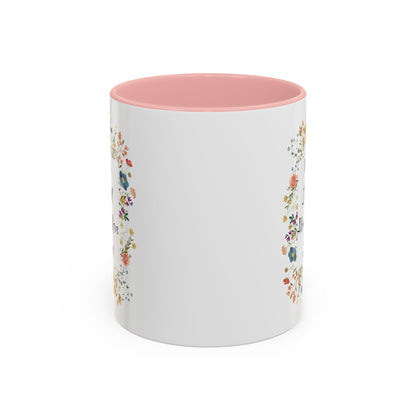 Mom Love Mug, Cottagecore Tea Accent Cup, Wildflower Accent Coffee Mug, Mom Love Accent Mug, Mother's Accent Coffee Mug, Message To Mom Mug.