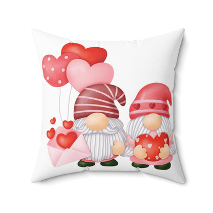 Gnome's Valentine's Day Spun Polyester Square Pillow