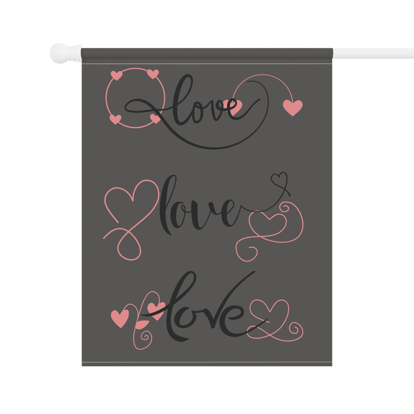 Welcome Love Garden Flag | Romantic Outdoor Yard Decoration | Heart Accent Seasonal House Flag | Valentine’s Day Porch Décor