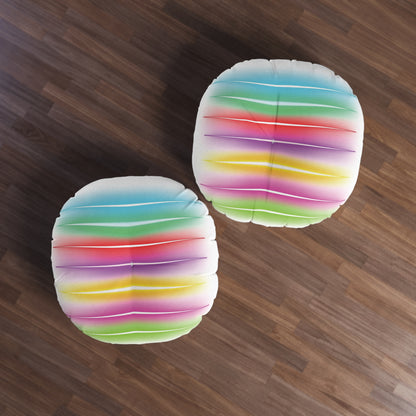 Round Tufted Floor Pillow, Colorful Round Floor Pillow