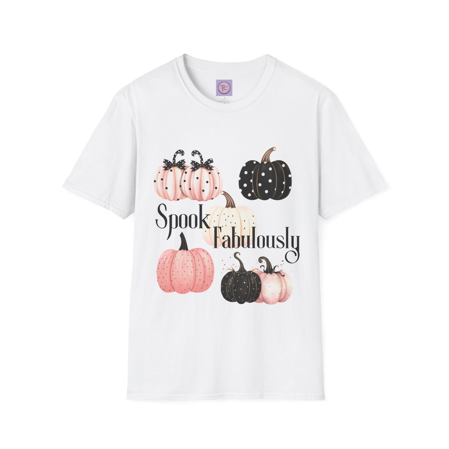 Spook Fabulously Shirt, Polka Dots Pumpkin Shirt, Fashionable Pumpkin Shirt,  Fabulous Pumpkin Tee Shirt, Fancy Pumpkin Shirt, Stylish Halloween Tee, Spook Fabulous Halloween Tee Shirt, Pink Pumpkin Halloween Shirt