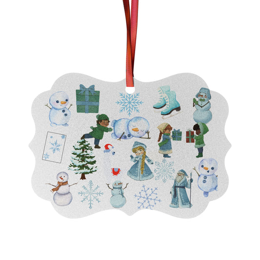 Frosty Scene Ornament, Snowy Scene Ornament, Holiday Cheer Ornament, Winter Theme Ornament, Winter Wonderland Ornament, Classic Holiday Ornament, Winter Theme Ornament, Winter Wonderland Ornament