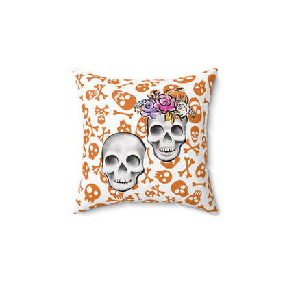 Accent Skull Pillow, Day Of The Dead Pillow, Floral Skull Pillow, Skeleton Skull Pillow, Skull Throw Pillow, Décor Halloween Pillow, Skull Accent Pillow, Spooky Throw Pillow, Skull Pillow,