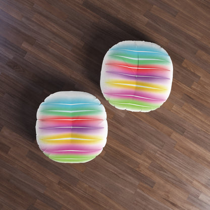 Round Tufted Floor Pillow, Colorful Round Floor Pillow