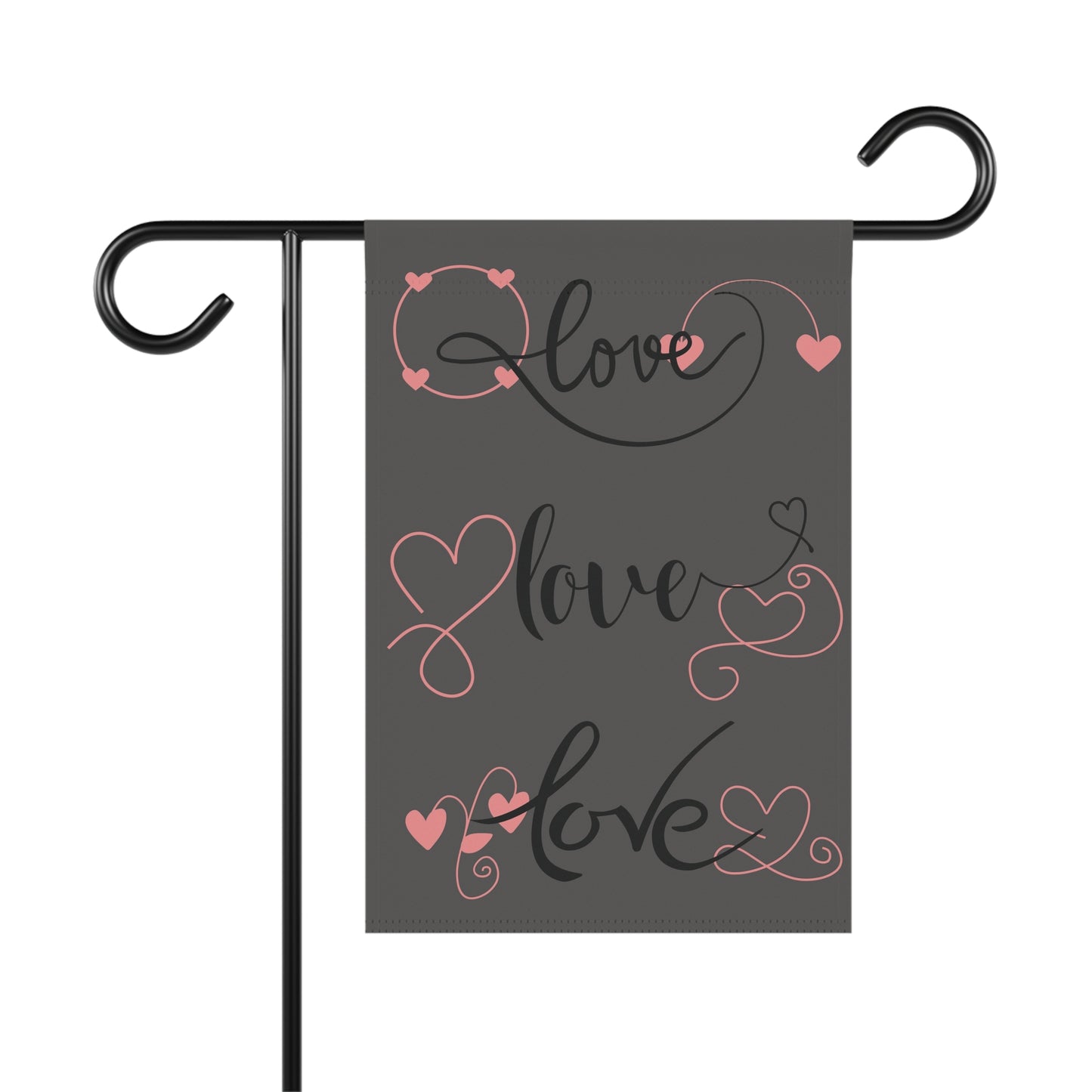 Welcome Love Garden Flag | Romantic Outdoor Yard Decoration | Heart Accent Seasonal House Flag | Valentine’s Day Porch Décor