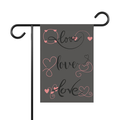 Welcome Love Garden Flag | Romantic Outdoor Yard Decoration | Heart Accent Seasonal House Flag | Valentine’s Day Porch Décor