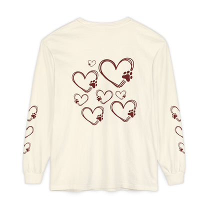 Coffee & Dog Lover Long Sleeve T-Shirt — 'Sweater Heart' Pet Mom Shirt