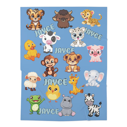 Boys Animal Print Swaddle, Safari Swaddle, Cute Animal Swaddle, Blue Animal Swaddle, Custom Animal Baby Swaddle, Baby Blue Custom Swaddle