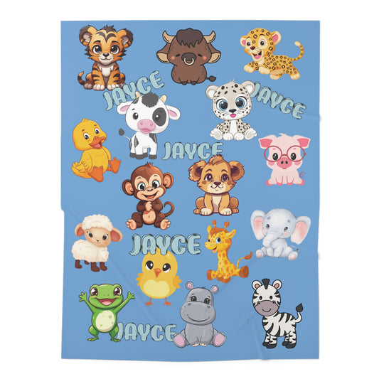 Boys Animal Print Swaddle, Safari Swaddle, Cute Animal Swaddle, Blue Animal Swaddle, Custom Animal Baby Swaddle, Baby Blue Custom Swaddle