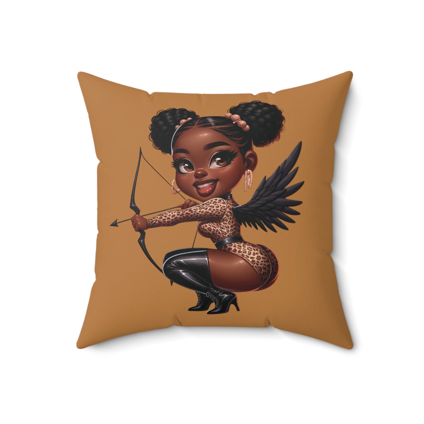 Black Cupid Valentine Pillow,  Angel Throw Pillow, Cherub Throw Pillow, Heavenly Décor Pillow, Chic Angel Cushion, Fantasy Angel Pillow, Angel Decor Pillow, Angel Cherub Decor