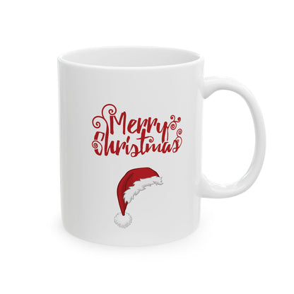Merry Christmas Santa Hat Mug, Holiday Hat Coffee Mug, Xmas Santa Hat Mug, Santa Hat Coffee Mug, Holiday Santa Hat Mug, Red Hat Mug.