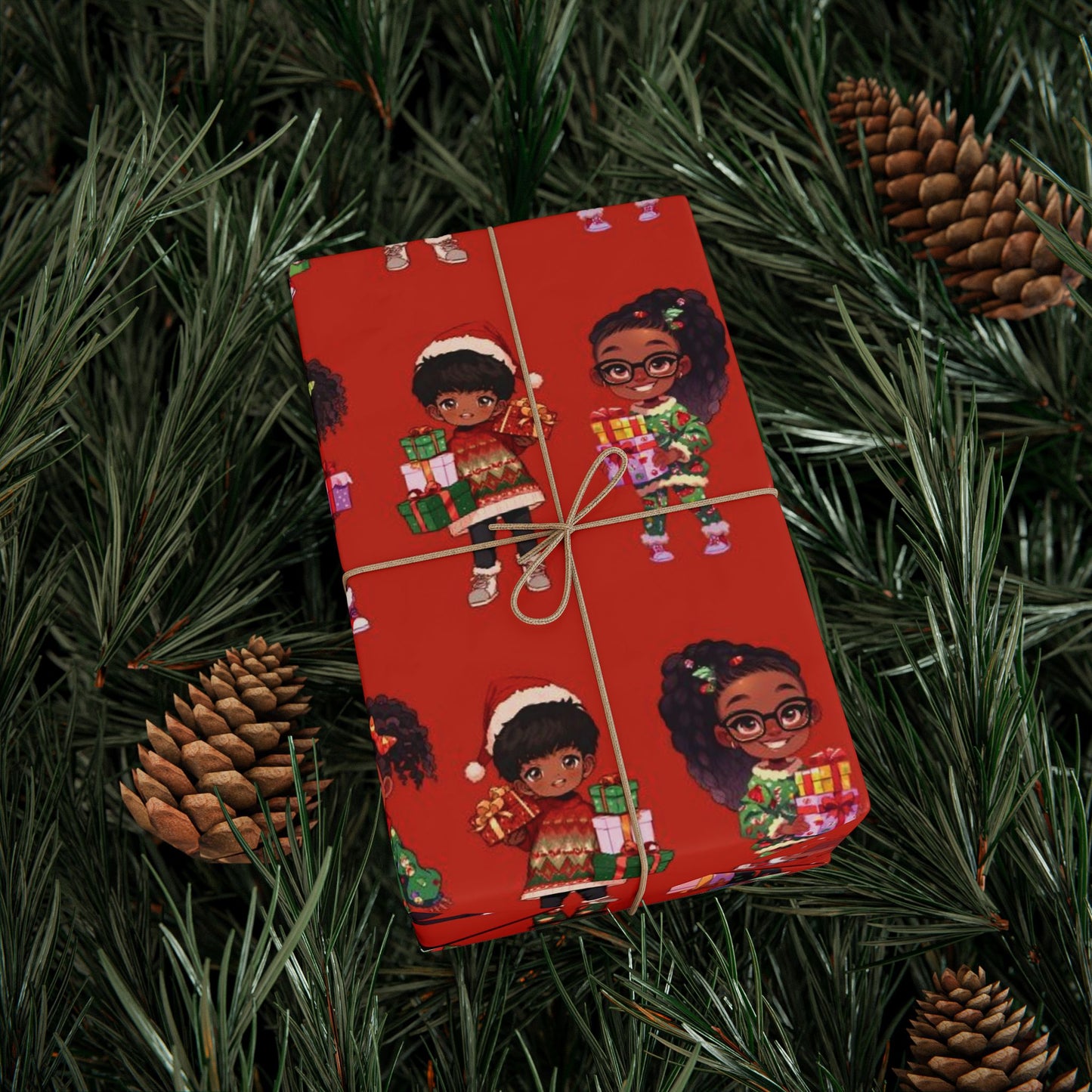 Afrocentric Holiday Paper, Cultural Christmas Wrapping Paper, Diverse Wrapping Paper, African American Christmas Wrapping Paper, Cultural Gift Wrap, Afrocentric Wrap, Children Christmas Wrapping Paper, Ethnic Gift Wrap