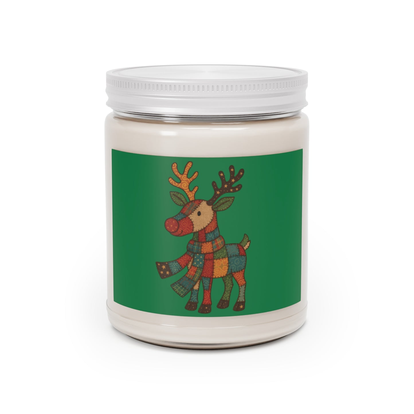 9oz. Patchwork Reindeer Christmas Candle