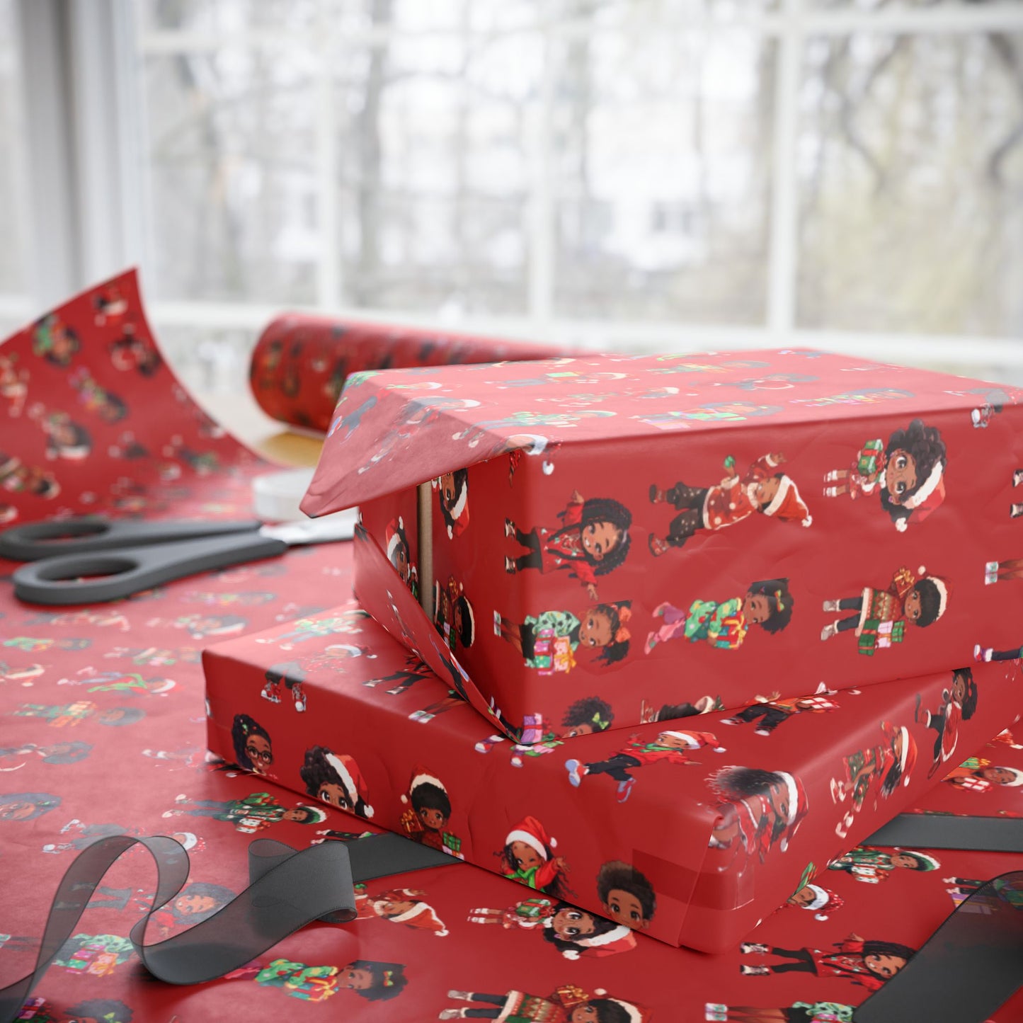 Afrocentric Holiday Paper, Cultural Christmas Wrapping Paper, Diverse Wrapping Paper, African American Christmas Wrapping Paper, Cultural Gift Wrap, Afrocentric Wrap, Children Christmas Wrapping Paper, Ethnic Gift Wrap