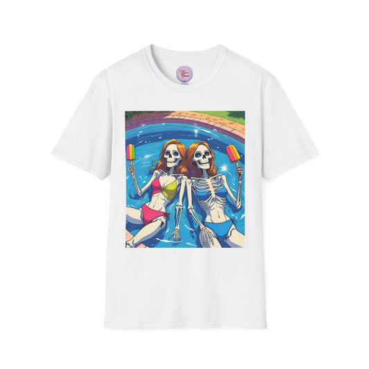 Summer Ween Skeleton Popsicle Shirt,  Halloween in July Pool Party Shirt, Bikini Skeleton Tee Shirt, Popsicle Skeleton Tee, Pool Vibes Skeleton Shirt, Skeleton Pool Party Tee, Summer Skeleton Pool Tee,