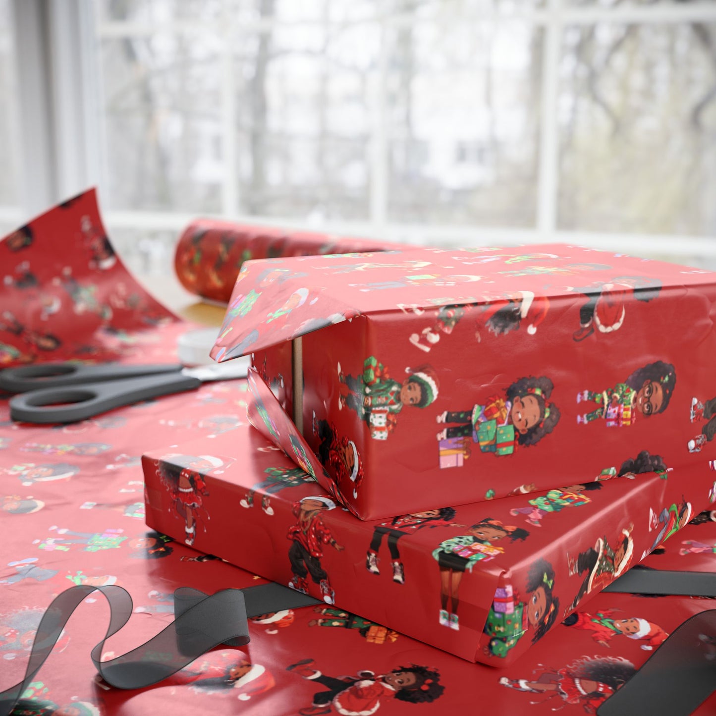 Afrocentric Holiday Paper, Cultural Christmas Wrapping Paper, Diverse Wrapping Paper, African American Christmas Wrapping Paper, Cultural Gift Wrap, Afrocentric Wrap, Children Christmas Wrapping Paper, Ethnic Gift Wrap