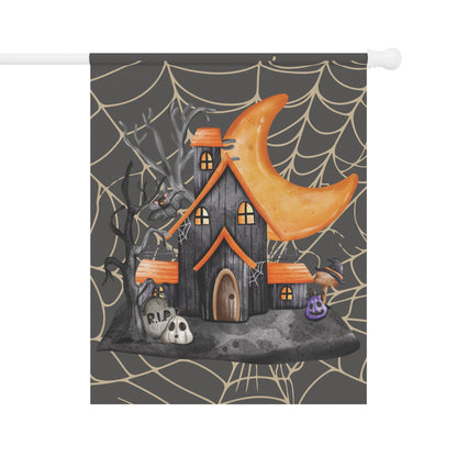 Creepy House Flag, Haunted House Flag, Haunted House Banner, Spook House Flag, Trick Or Treat Flag, Halloween Yard Flag, Fall Yard Flag.