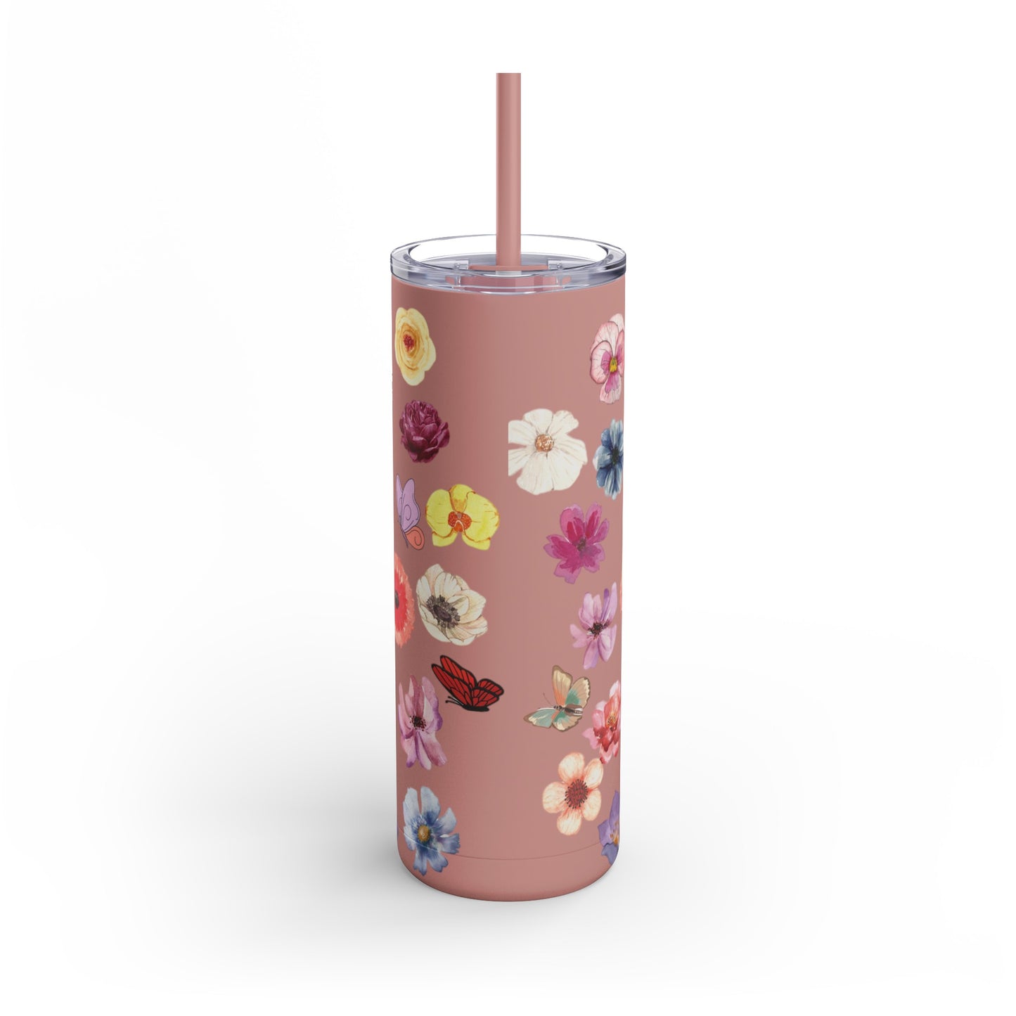 Flower Bestest Friend Skinny Tumbler, Skinny Glossy Tumbler, Special Gift Tumbler, Great Friend Tumbler, Wildflower 20oz Skinny Tumbler, Floral Skinny Tumbler, Aesthetic Skinny Tumbler, Minimalist Skinny Tumbler