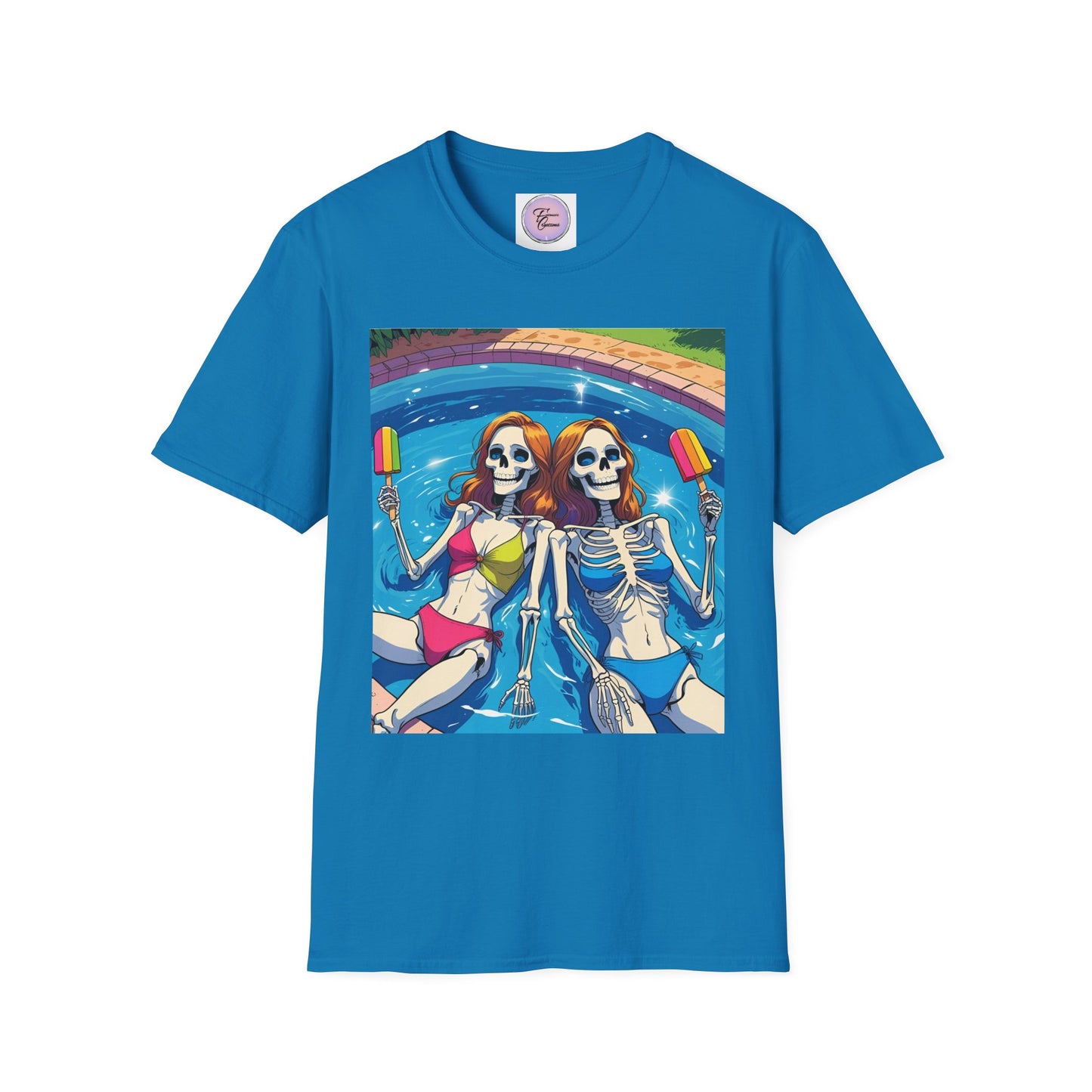 Summer Ween Skeleton Popsicle Shirt,  Halloween in July Pool Party Shirt, Bikini Skeleton Tee Shirt, Popsicle Skeleton Tee, Pool Vibes Skeleton Shirt, Skeleton Pool Party Tee, Summer Skeleton Pool Tee,
